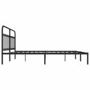vidaXL fekete fém ágykeret fejtámlával 200 x 200 cm