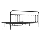 vidaXL fekete fém ágykeret fejtámlával 200 x 200 cm