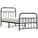 vidaXL fekete fém ágykeret fej- és lábtámlával 90 x 190 cm