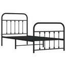 vidaXL fekete fém ágykeret fej- és lábtámlával 90 x 190 cm