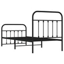 vidaXL fekete fém ágykeret fej- és lábtámlával 90 x 190 cm