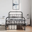 vidaXL fekete fém ágykeret fej- és lábtámlával 100 x 190 cm