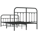 vidaXL fekete fém ágykeret fej- és lábtámlával 120 x 190 cm
