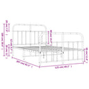 vidaXL fekete fém ágykeret fej- és lábtámlával 120 x 200 cm