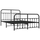 vidaXL fekete fém ágykeret fej- és lábtámlával 135 x 190 cm