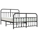 vidaXL fekete fém ágykeret fej- és lábtámlával 135 x 190 cm