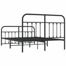 vidaXL fekete fém ágykeret fej- és lábtámlával 135 x 190 cm