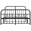 vidaXL fekete fém ágykeret fej- és lábtámlával 140 x 190 cm