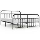 vidaXL fekete fém ágykeret fej- és lábtámlával 183 x 213 cm