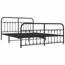 vidaXL fekete fém ágykeret fej- és lábtámlával 183 x 213 cm