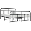 vidaXL fekete fém ágykeret fej- és lábtámlával 183 x 213 cm