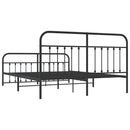 vidaXL fekete fém ágykeret fej- és lábtámlával 183 x 213 cm
