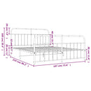 vidaXL fekete fém ágykeret fej- és lábtámlával 183 x 213 cm