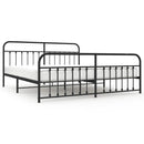 vidaXL fekete fém ágykeret fej- és lábtámlával 193 x 203 cm