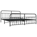 vidaXL fekete fém ágykeret fej- és lábtámlával 193 x 203 cm