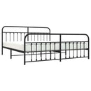 vidaXL fekete fém ágykeret fej- és lábtámlával 193 x 203 cm