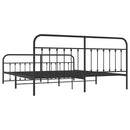 vidaXL fekete fém ágykeret fej- és lábtámlával 193 x 203 cm