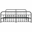 vidaXL fekete fém ágykeret fej- és lábtámlával 200 x 200 cm