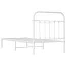 vidaXL fehér fém ágykeret fejtámlával 90x200 cm