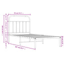 vidaXL fehér fém ágykeret fejtámlával 90x200 cm