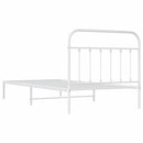 vidaXL fehér fém ágykeret fejtámlával 107x203 cm