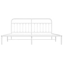 vidaXL fehér fém ágykeret fejtámlával 200 x 200 cm