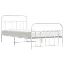 vidaXL fehér fém ágykeret fej- és lábtámlával 107 x 203 cm