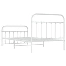vidaXL fehér fém ágykeret fej- és lábtámlával 107 x 203 cm