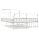 vidaXL fehér fém ágykeret fej- és lábtámlával 135x190 cm