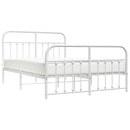 vidaXL fehér fém ágykeret fej- és lábtámlával 135x190 cm