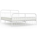 vidaXL fehér fém ágykeret fej- és lábtámlával 183 x 213 cm