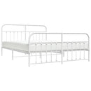 vidaXL fehér fém ágykeret fej- és lábtámlával 183 x 213 cm