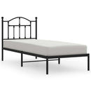 vidaXL fekete fém ágykeret fejtámlával 80 x 200 cm