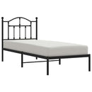 vidaXL fekete fém ágykeret fejtámlával 80 x 200 cm