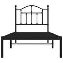 vidaXL fekete fém ágykeret fejtámlával 80 x 200 cm