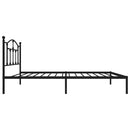 vidaXL fekete fém ágykeret fejtámlával 80 x 200 cm