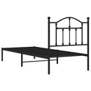 vidaXL fekete fém ágykeret fejtámlával 80 x 200 cm