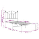 vidaXL fekete fém ágykeret fejtámlával 80 x 200 cm