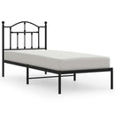 vidaXL fekete fém ágykeret fejtámlával 90 x 190 cm