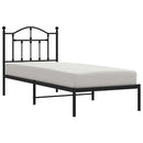 vidaXL fekete fém ágykeret fejtámlával 90 x 190 cm