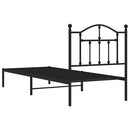 vidaXL fekete fém ágykeret fejtámlával 90 x 190 cm