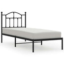 vidaXL fekete fém ágykeret fejtámlával 90 x 200 cm