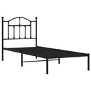 vidaXL fekete fém ágykeret fejtámlával 90 x 200 cm