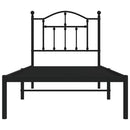 vidaXL fekete fém ágykeret fejtámlával 90 x 200 cm