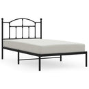 vidaXL fekete fém ágykeret fejtámlával 100 x 190 cm