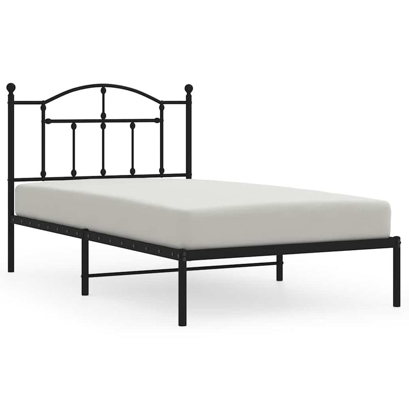 vidaXL fekete fém ágykeret fejtámlával 100 x 190 cm