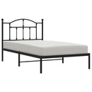 vidaXL fekete fém ágykeret fejtámlával 100 x 190 cm