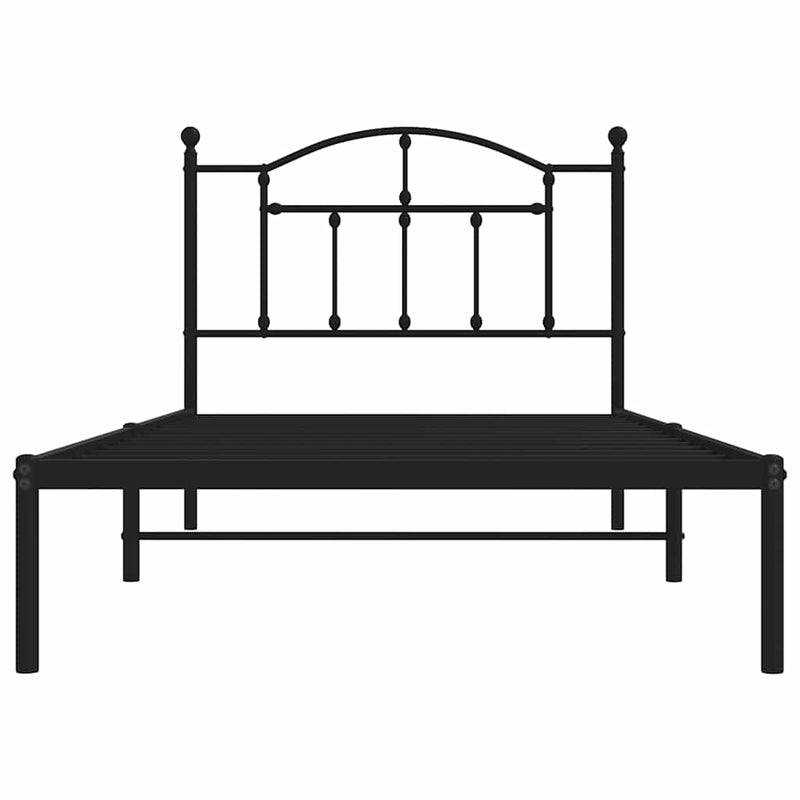 vidaXL fekete fém ágykeret fejtámlával 100 x 190 cm