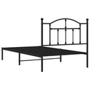 vidaXL fekete fém ágykeret fejtámlával 100 x 190 cm