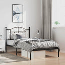 vidaXL fekete fém ágykeret fejtámlával 100 x 190 cm